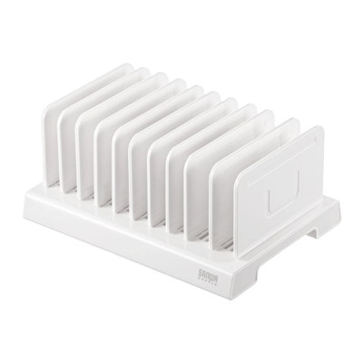 タブレット・スマートフォン用スタンド (10台収納タイプ) PDA-STN20WN-サンワサプライ株式会社