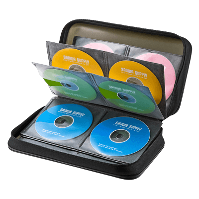 DVD・CD・ブルーレイディスク収納ケース ブルーレイディスク対応セミハードケース (96枚収納・ブラック) FCD-WLBD96BK-サンワサプライ株式会社