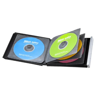 DVD・CD・ブルーレイディスク収納ケース ブルーレイディスク対応ポータブルハードケース (8枚収納・ブラック) FCD-JKBD8BK-サンワサプライ株式会社