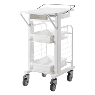 電子カルテラック・カート 昇降機能付タイプ カンチ式昇降カルテカート RAC-HP105W-サンワサプライ株式会社