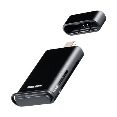 カメラ用アクセサリ UHS-II対応 USB Type-C カードリーダー ADR-5TCMSD2BK-サンワサプライ株式会社