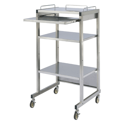 電子カルテカート 病院向けファニチャー ステンレスハイスタンドラック RAC-CR2-サンワサプライ株式会社