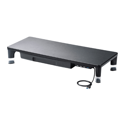 机上ラック・モニタ台・テレビアクセサリ USBハブ・引出し付机上ラック MR-LC805BK-サンワサプライ株式会社