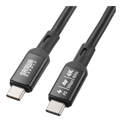 スマートフォンアクセサリ USB5Gbps Type-Cケーブル (PD75W・DP Altモード対応・5m) KU-5GCCP7550-サンワサプライ株式会社