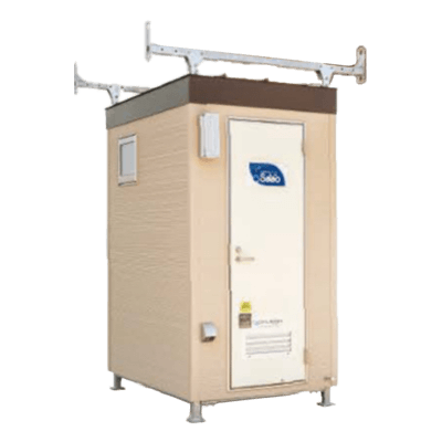 自律式移動型水洗トイレ 省スペースなスリムタイプ サラオ SI型 (電気引き込み型)-Ｇテクノ株式会社