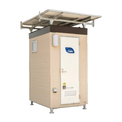自律式移動型水洗トイレ 省スペースなスリムタイプ サラオ SII型 (太陽光発電型)-Ｇテクノ株式会社