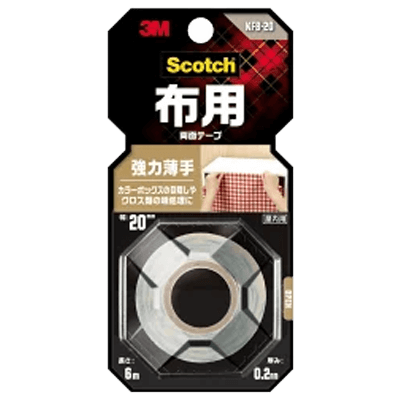 3M (スリーエム) 布用両面テープ 強力薄手 KFB-20 20mm×6m-ながしまや株式会社