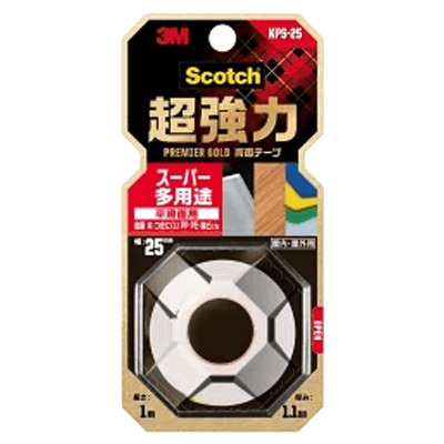 3M (スリーエム) 超強力両面テープ スーパー多用途 (KPS-25) 25mm×1m-ながしまや株式会社