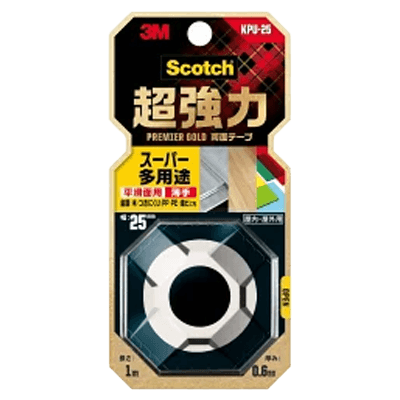 3Mプレミアゴールド スーパー多用途 平滑面用 (KPU-25) 25mm×1m-ながしまや株式会社