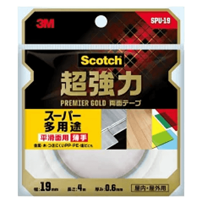 3Mプレミアゴールド スーパー多用途 平滑面用 (SPU-19) 19mm×4m-ながしまや株式会社