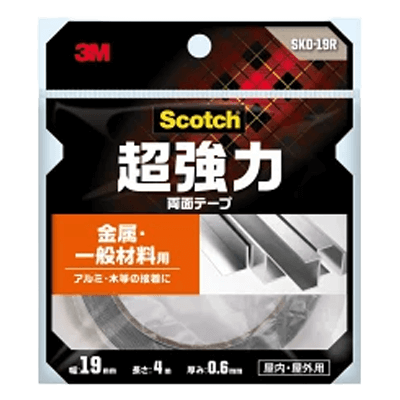 3M スコッチ 超強力両面テープ 金属・一般材料用 幅19mm×長さ4m SKD-19R-ながしまや株式会社