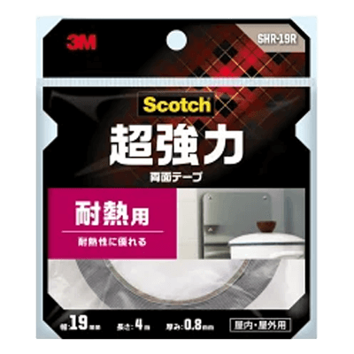 3M 超強力両面テープ 耐熱用 幅19mm×長さ4m SHR-19R-ながしまや株式会社