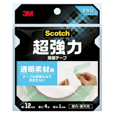 3M (スリーエム) 超強力両面テープ 透明素材用 (STD-12) 12×4m-ながしまや株式会社