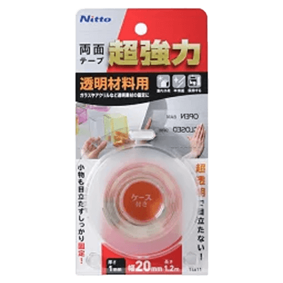 ニトムズ 超強力両面テープ 透明素材用 幅20mm×長さ1.2m T4611-ながしまや株式会社