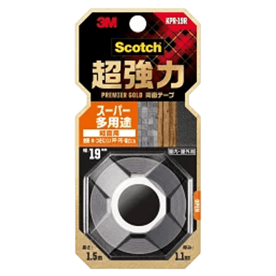 3M (スリーエム) スコッチ 超強力両面テープ プレミアゴールド スーパー多用途 粗面用 KPR-19R-ながしまや株式会社