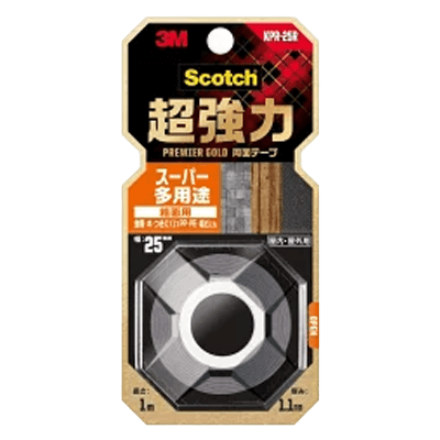 3M スコッチ 超強力両面テープ プレミアゴールド スーパー多用途 粗面用 KPR-25R-ながしまや株式会社