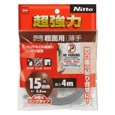 ニトムズ 超強力両面テープ 粗面用 薄手 幅15mm×長さ4m T4602-ながしまや株式会社