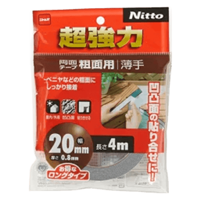 ニトムズ 超強力両面テープ 粗面用 薄手 幅20mm×長さ4m T4603-ながしまや株式会社