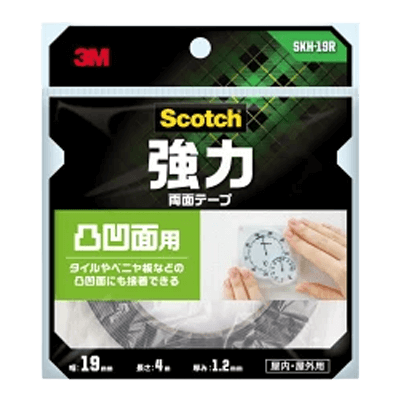 3M 強力両面テープ 凸凹面用 幅19mm×長さ4m SKH-19R-ながしまや株式会社