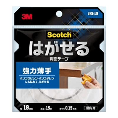 3M はがせる両面テープ 強力薄手 (SRE-19) 19mm×15m-ながしまや株式会社