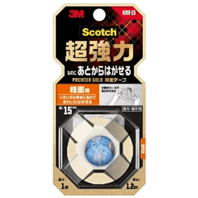 3M 超強力なのにあとからはがせる両面テープ 粗面用 KRR-15-ながしまや株式会社