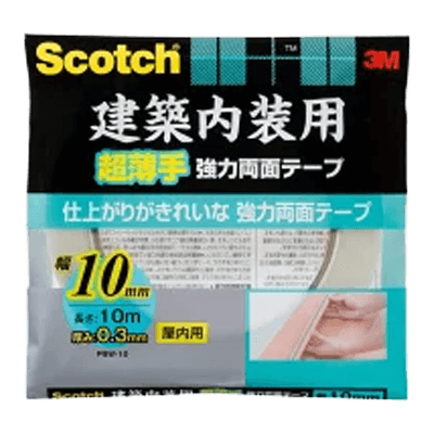 3M (スリーエム) 建築内装用『超薄手』強力両面テープ (PBW-10) 10×10m-ながしまや株式会社