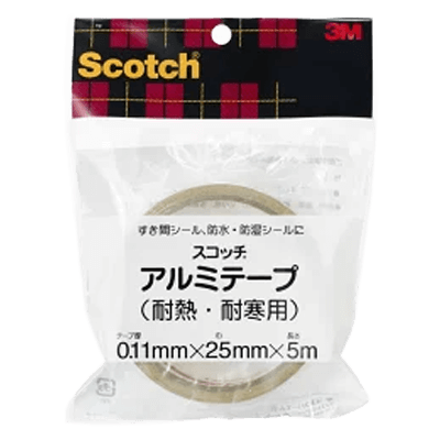 3M (スリーエム) アルミテープ『耐熱・耐寒』用 (KAL-25) 25×5m-ながしまや株式会社