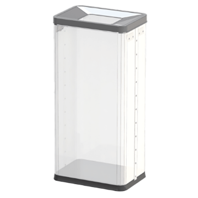 中型ゴミ箱 中身の見えるゴミ箱 角型屑入 (中) 袋止め付 OSM-P-01B-株式会社ぶんぶく