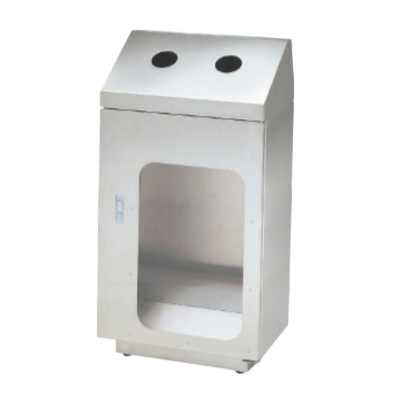 大型ゴミ箱 リサイクルトラッシュ 窓付 (防犯対策用) ビン・カン用タイプ OSE-Z-39-株式会社ぶんぶく