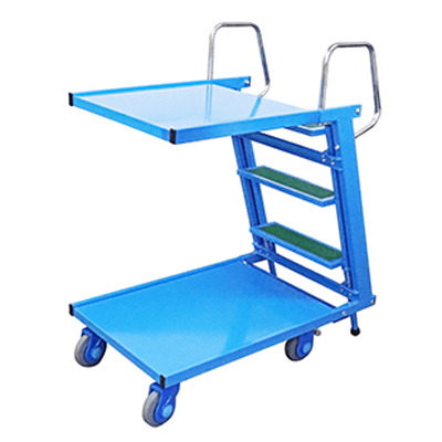 梱包資材 台車 ペダル式ワンタッチストッパー標準装備-東京梱包材料株式会社