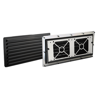 薄型IP45仕様 鋼板製 防塵網セット 通気ルーバー VTR-2550CA-F-株式会社カメダデンキ