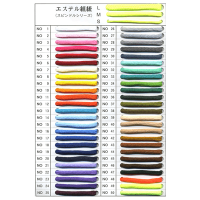 紐 (伸びない) エステル組紐 (スピンドルシリーズ)-森製紐株式会社