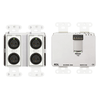 DANTE INTERFACE Dante Wall-Mounted XLR/TerminalBlock 4×2 I/O-有限会社Digicom