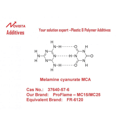 ハロゲンを含まない難燃剤 メラミンシアン酸MCA炎遅延FR-6120 37640-57-6 MC15/MC25/MC50-Shandong Novista Chemicals Co.,Ltd