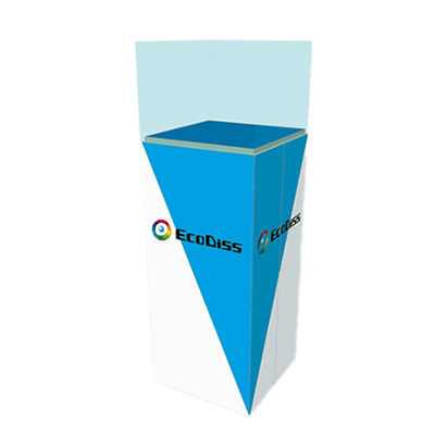 紙製強化ボード製品 EcoDiss ショーケース付展示台 EDS03-036X-プリ・テック株式会社