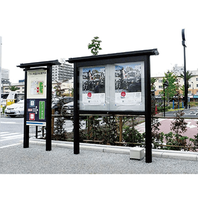 掲示板 和風 掲示板 ひさし屋根付き AGPY-1210-株式会社ライトビコー