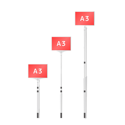 プラカード・手持ち看板 伸縮・差し替え式プラカード A3サイズ PACKCARD_A3-W-株式会社ライトビコー
