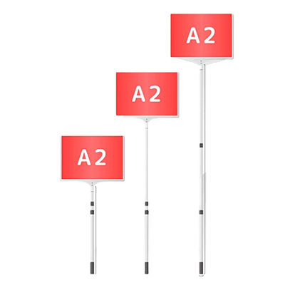 プラカード・手持ち看板 伸縮・差し替え式プラカード A2サイズ PACKCARD_A2-W-株式会社ライトビコー