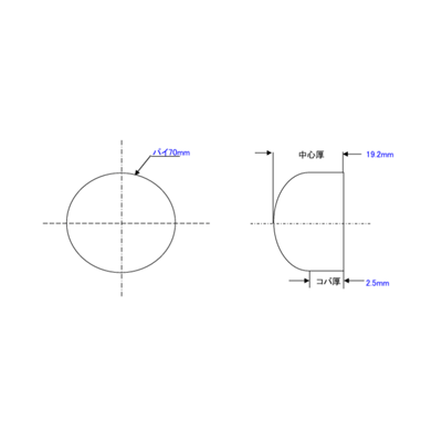 光学レンズ 石英平凸 生地番号117-株式会社ホッタレンズ