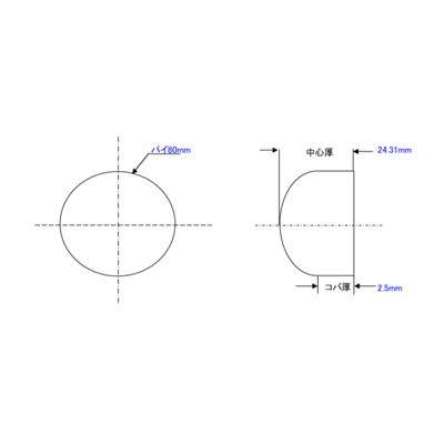 光学レンズ 石英平凸 生地番号119-株式会社ホッタレンズ