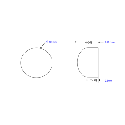 光学レンズ BK7平凸 生地番号8-株式会社ホッタレンズ