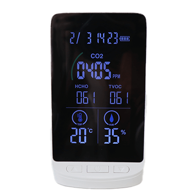 温度計・湿度計 充電式 日本製 NDIR式多機能型CO2濃度測定器 HCOM-JP003-株式会社 ヒロ・コーポレーション