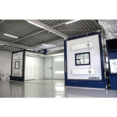 側面・天井面同時開閉タイプの水平流塗装ブース CAB-VH-アンデックス株式会社