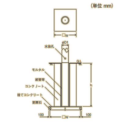 掲揚台ポール ロープタイプ/FP 3FP-Uz-服部株式会社