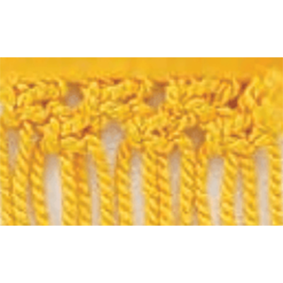 別誂旗 フレンジ 真田付き人絹平糸金茶二段 七宝編付きフレンジ 1-0125-服部株式会社