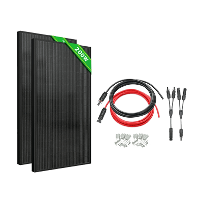 太陽光発電所システム 単結晶ソーラーパネル 200w2pcs-hei-株式会社タイガン