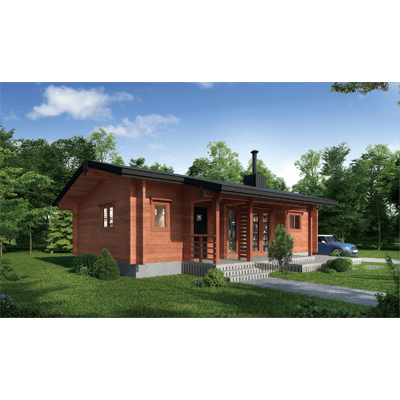 ユニログハウス SOUTH One-story (サウス平屋：南玄関仕様) U11-1-株式会社ビックボックス