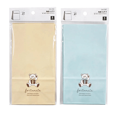 100円ショップ商品 ペーパーバッグ 角底バッグ 60枚入 クラシックベアー くま Sサイズ H-NU032-株式会社包む