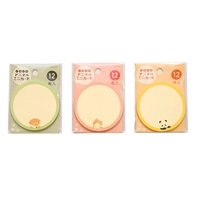 100円ショップ商品 レターセット・カード・一筆箋・色紙 メッセージカード 120枚入 まんまるミニカード ころころアニマル H-YC032-株式会社包む