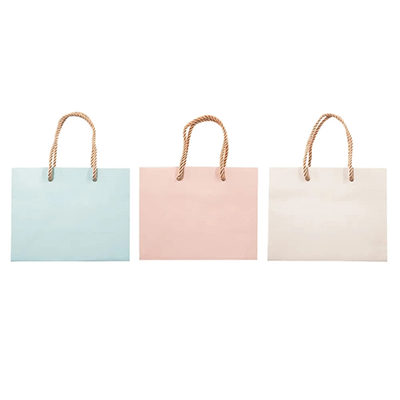 100円ショップ商品 手提げ紙袋 紙袋 手提げ 12枚入 パステルカラー 緑 水色 ピンク 白 ベージュ SSサイズ H-YG048-株式会社包む